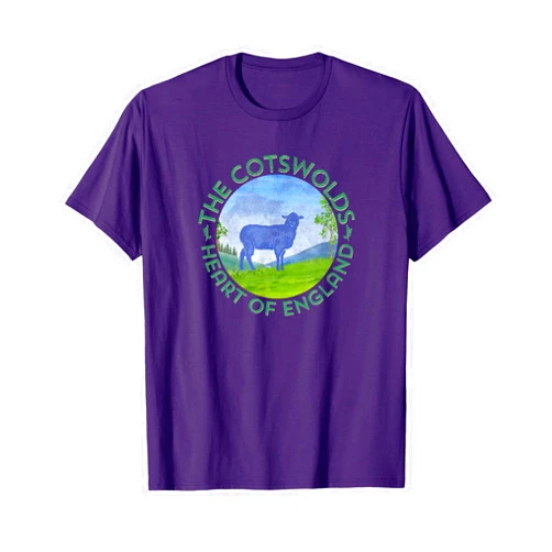 England Walkers Ramblers Hikers Apparel and Decor The Cotswolds England UK Sheep Girl's Women Gardener's T-Shirt
