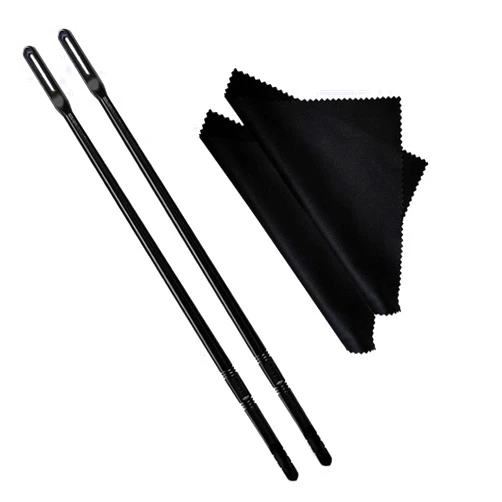 ZTEOFO 2 Sets Flute Cleaning Rod and Cloth, Flute Cleaning Kit, Flute Cleaning Rod and Flute Cleaning Cloth, Cleaning Swabs Flute Cleaning Cloth, Flute Cleaning Rod, Flute Cleaning Cloth (Black)