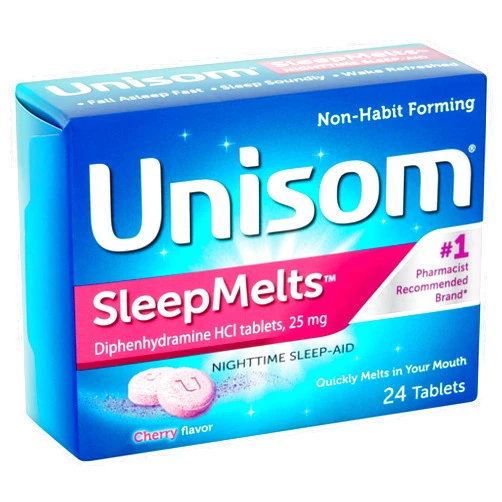 Unisom QuickMelts Nighttime Sleep-Aid Tablets, Cherry 24 ea