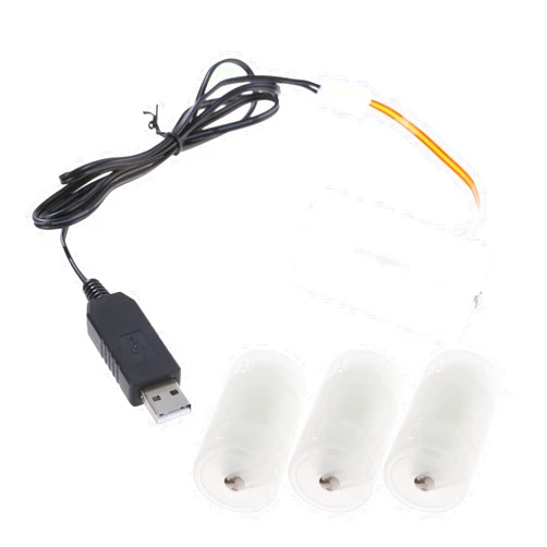 Hqkfuybl USB 5V to 6V LR20 D Dummys Battery Eliminates Cable for 4Pcs LR20 D Battery for Toy Controllers Water Heaters (1 Meter)