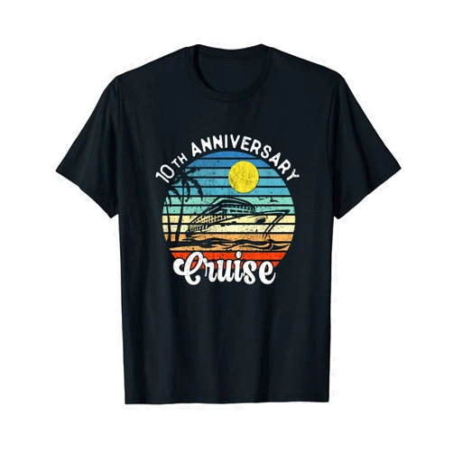 10th Anniversary Wedding Cruise Couple Matching 10th Wedding Anniversary Cruise Tee Romantic Anniversaries T-Shirt