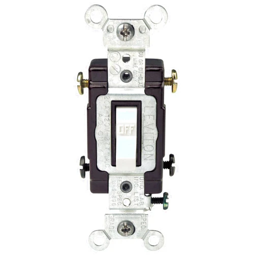Leviton CS220-2W 20-Amp, 120/277-Volt, Toggle Double-Pole AC Quiet Switch, Commercial Grade, White