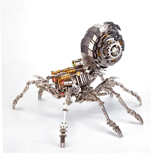 PUOSUO 3D Metal Puzzle Mechanical Spider Model Kits, 203 Pieces 3D Stainless Steel Puzzle Jigsaw DIY Assembly Steampunk 3D Puzzle Metal Model Kits