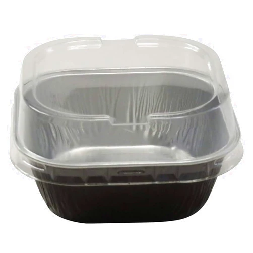 KitchenDance.com KitchenDance 4 Inch Baking Pan with Snap-On Lid - 8 oz. Square Colored Aluminum Pan - Oven, Freezer, Microwave Safe - Ideal for Catering, Restaurants, Bakeries, Home Kitchens - A6 (1000, Black)