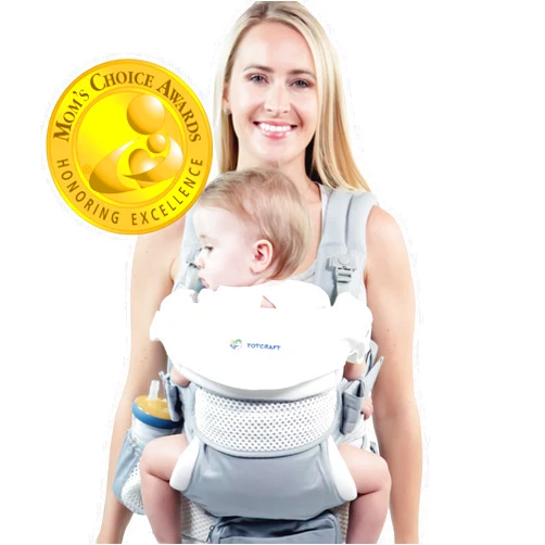 TotCraft Organic Baby Carrier New Born to Toddler –Infant & Child Carrier with Lumbar Support for Men & Women –Baby Backpack Carrier for Hiking -Baby Holder & Sling carrier- Mesh Grey