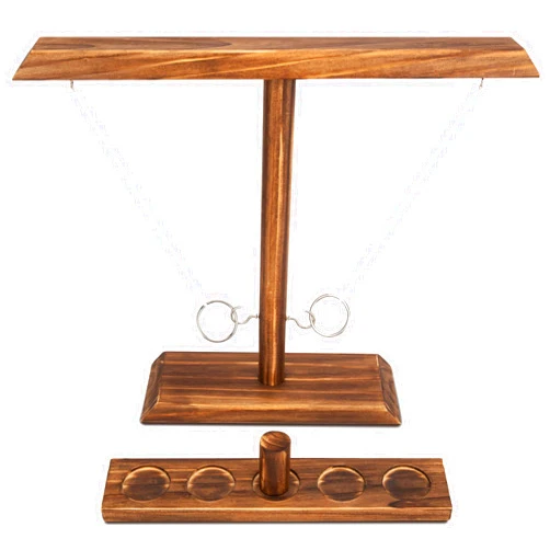DreamToyz Ring Toss Games for Adults, Yard Games, Patio Decor, Outdoor Indoor Games, Wooden Hook and Ring Game for Bars, Home, Party, 15.7