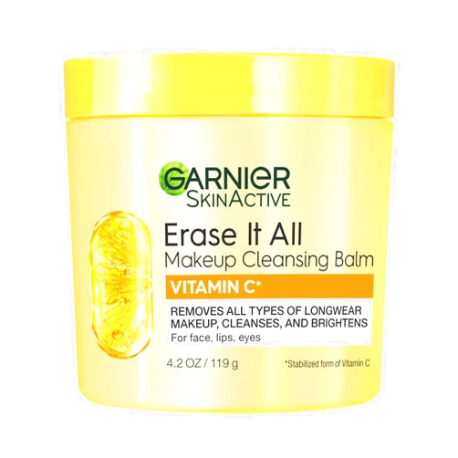 Garnier Erase It All Makeup Cleansing Balm with Vitamin C, Brightening Facial Cleanser and Makeup Remover, 4.2 Oz