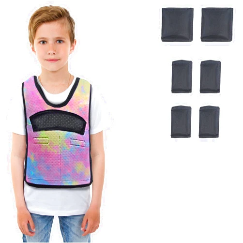 Gdnspot Compression Vest for Kids Weighted Vest for Kids Including 6 Removable Weights