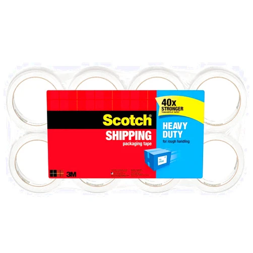Scotch Heavy Duty Shipping Packaging Tape, 1.88 Inches x 54.6 Yards, 8 Rolls (3850-8), 436YD (400 m)