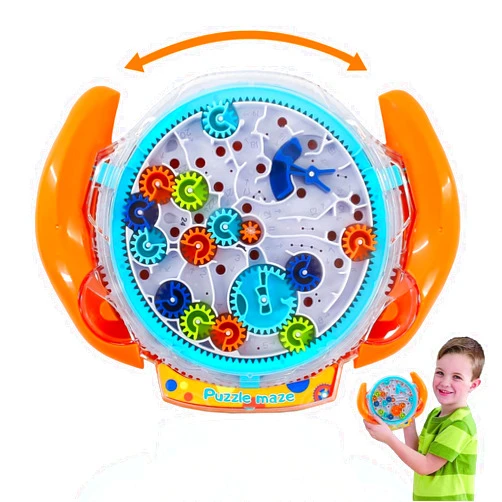 Conulog Puzzles for Kids, 3D Gravity Maze Puzzle Game Handheld Brain Teaser Fidget Toy Memory Sequential Maze Ball Puzzle Toys Travel Toys Gift for Boys Girls Ages 3 and up-Orange