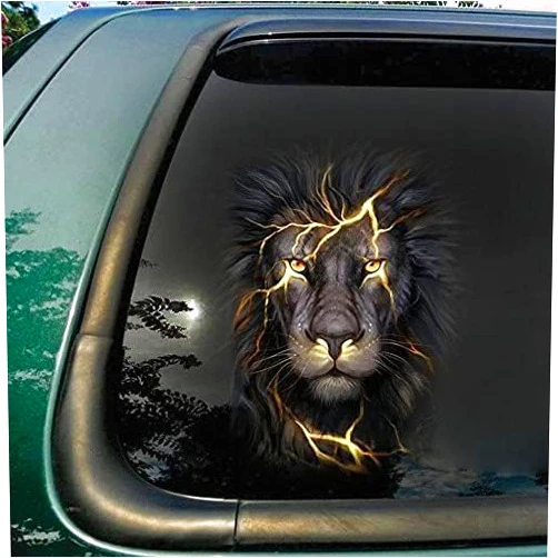 ALIVEE Jesus Lion Car Window Sticker, 3D Wild Animal Decals for Lion Lovers, Religious Gift, Gift for Christian, Car Decals, Bumper Stickers for Car Window Side Rear, Vinyl Car Decal