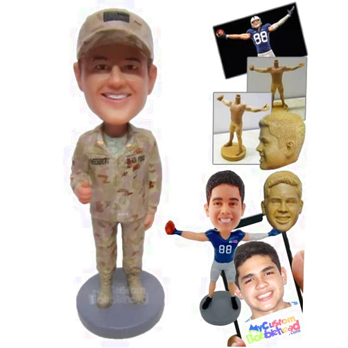 MyCustomBobblehead.com Custom Bobblehead Us Army Soldier Wearing Military Uniform Giving A Thumbs Up - Careers & Profession