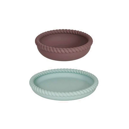 Oyoy Living OYOY Mini - Mellow Plate & Bowl - PaleMint/Choko (M107300)