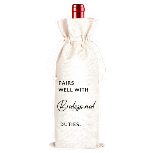Maydvdv Pairs well with Bridesmaid Duties|Bridesmaid Proposal|Bridesmaid Gift|Bridesmaid Wine Bag|Bridesmaid Proposal Wine Bag(11MA22)