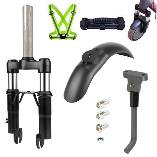 NELOMO Front Suspension for XIAOMI M365 1S Pro Pro2 Fork Suspension Electric Scooters Shock Absorption Set Front Suspension Accessories Kit with Reflective Safety Vest Handle Strap
