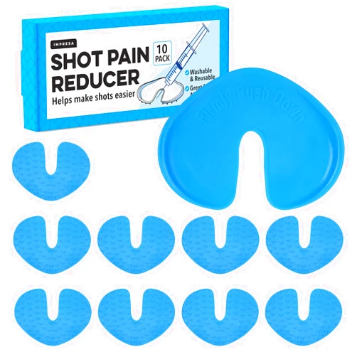IMPRESA [10 Pack] Shot Helper Pain Blocker Device - Champion Distractor Shot Relief for Kids - for Professional & Home Use - Reusable Hurt Blocker Shot Buddy - Numbing Cream for Shots Alternative