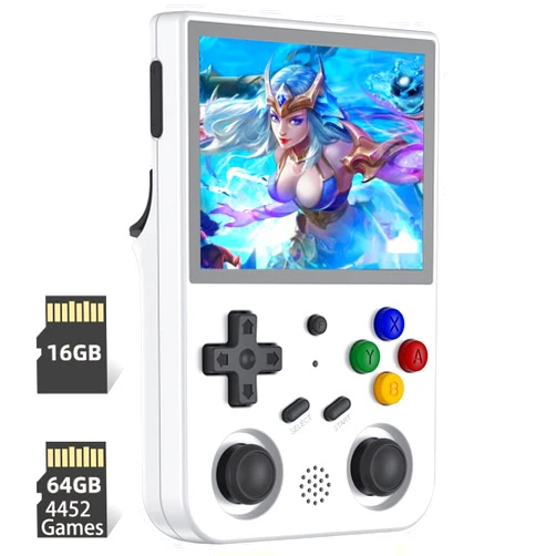 Aivuidbs RG353V Retro Handheld Game with Dual OS Android 11 and Linux,RG353V with 64G TF Card Pre-Installed 4452 Games Supports 5G WiFi 4.2 Bluetooth Online Fighting,Streaming and HDMI