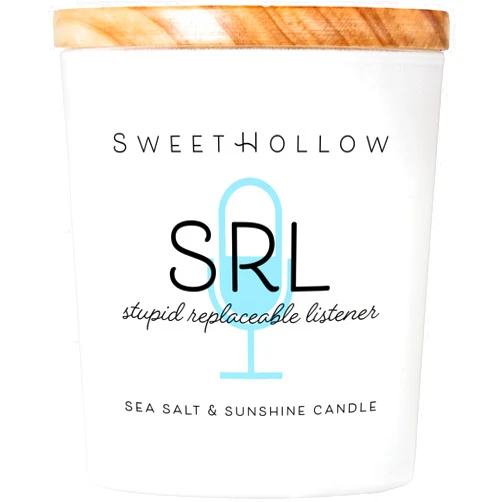 SweetHollow SRL Stupid Replaceable Listener Candle for Mark Thompson Fans, What You Do Podcast, Highly Scented and Long Lasting Coconut Wax, Large (Sea Salt & Sunshine)