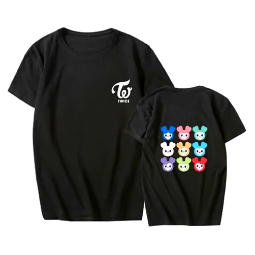 FUJUTANG Twice Unisex T-Shirt Twice Cartoon Shirt NaYeon Sana Mina Momo Tzuyu Dahyun Tee Shirt