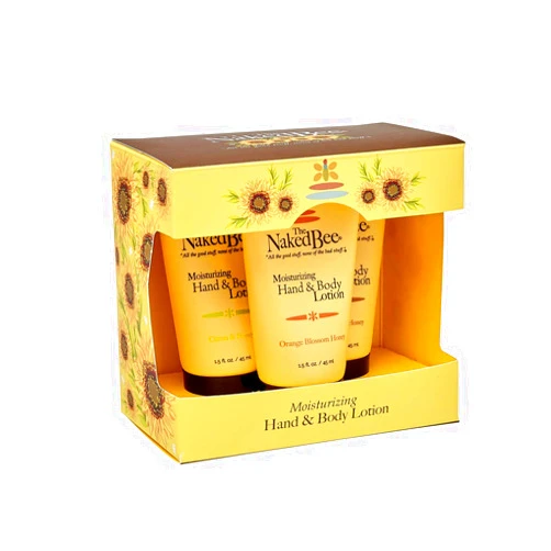 The Naked Bee Moisturizing Hand and Body Lotion, enriched with Orange Blossom(45 ml), Citron & Honey (1.5 oz), Coconut & Honey (1.5 fl oz), 3 Pack
