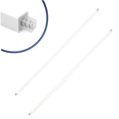 Earthtec 2Pack Adjustable Bathroom Towel Bar Replacement Rod Spring End Sturdy Plastic Wall Mount for Kitchen Bathroom Towel Storage 24 Inchs White