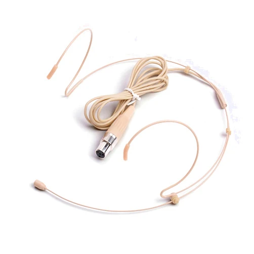 Sujeetec Microphone Headset Discreet Headworn Earset Over Ear Hanging Mic Compatible with Shure Wireless System Bodypack Transmitter, Ideal for Lectures, Live Performance, Theater, Podcasts – Beige