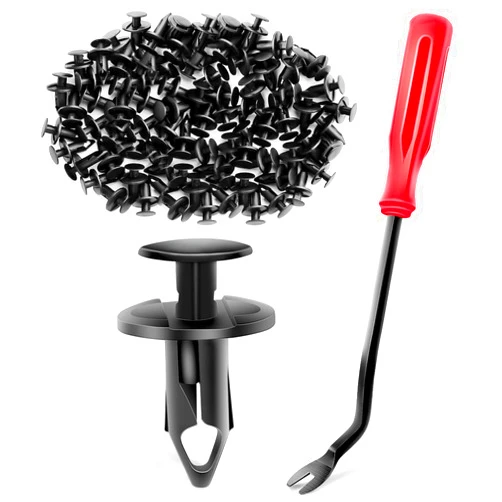 GOOACC 100PCS Nylon Bumper Fastener Rivet Clips for GM 21030249 for Ford N807389S,1PC Bonus Fastener Remover