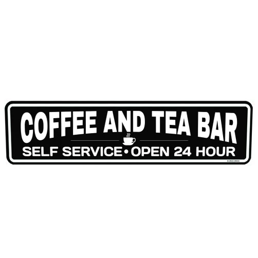KONEDMIX Metal Tin Sign Coffee And Tea Bar Sign Decor Home Coffee Shop Bar Kitchen Wall Decoration Metal Sign 4x16 Inch