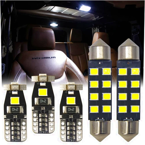 Bojer Interior LED Light Kit Compatible with 2007-2018 Jeep Wrangler JK 501 578 Dome Map Bulb Replace White Color