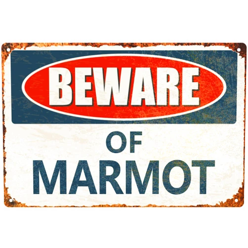 KIRMADA Beware of marmot Vintage metal sign Man Cave Sign Vintage Bar Home Pub Office Wall Decorations 8x12 Inch