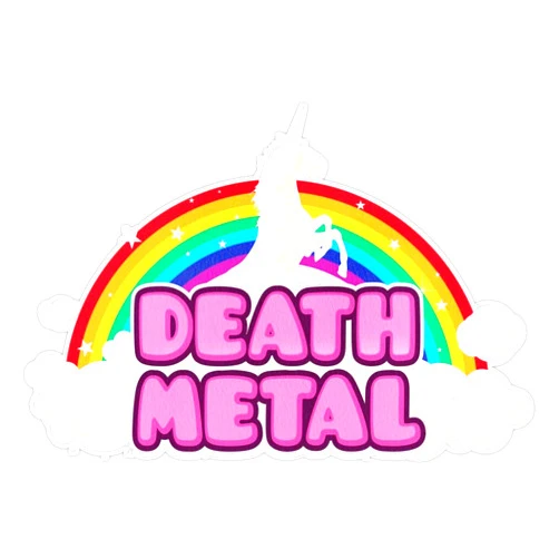 EMC Graphics Heavy Metal! (Funny Unicorn/Rainbow Mosh Parody Design) Vinyl Waterproof Sticker Decal Car Laptop Wall Window Bumper Sticker 5