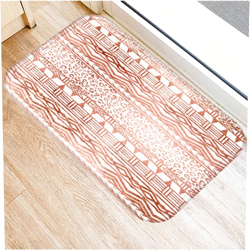 WCNMZQZMN Doormat Brown Geometry Mats Bath Mat Home Carpet Rug Doormat Entrance Door for Kitchen Decorate Area Mat Welcome Mat Entrance Doormat Interior Door Mat Washable Door Mat Home Decoration 60X90Cm (24X36Inches)