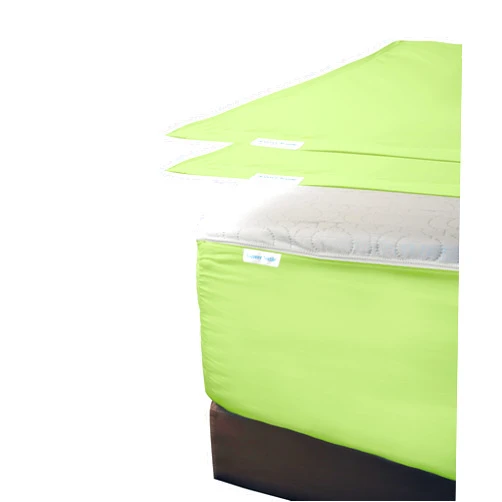 RAJVEER TEXTILE Zip On Fitted Sheet- Includes 1 Fitted Base + 2 Zip Sheet - Easy to Change, Upto 16