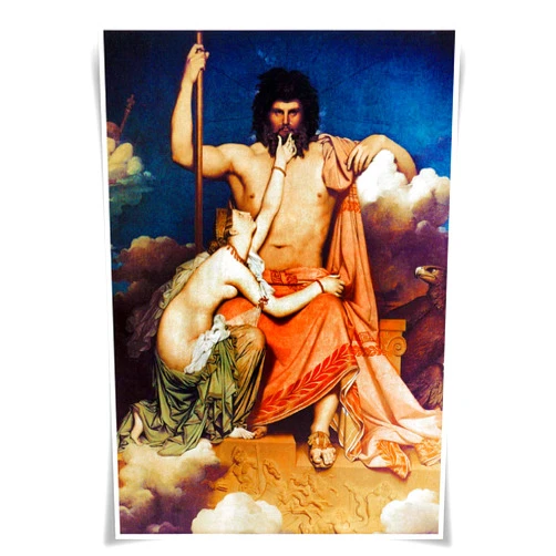 Nice Captain Major Gods & Goddesses of Greek Mythological Portrait Poster A3 Print Wall Decor (Zeus)