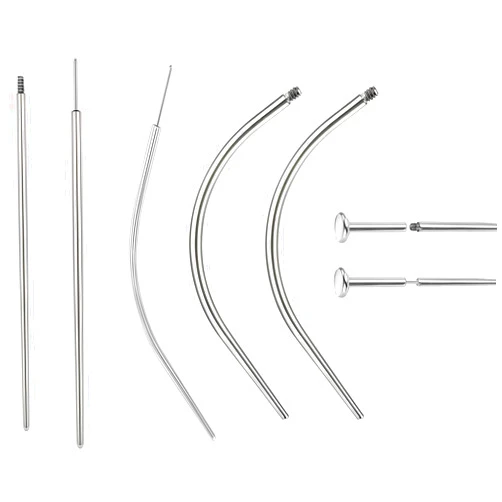 BodyAce 14G 16G 18G 20G Piercing Taper, Stainless Steel Threadless Insertion Pin Screw On Assistant Tool, Curved Body Piercing Stretching Kit for Ear/Nose/Navel/Lip/Eyebrow