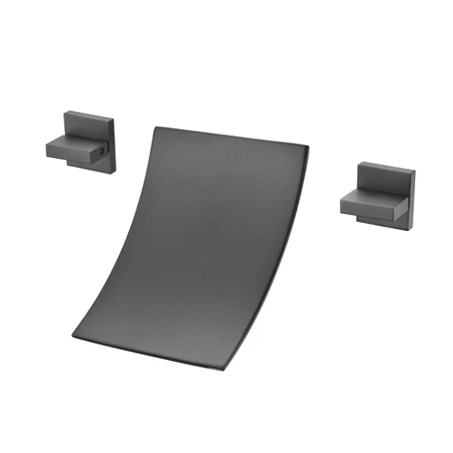 SUMERAIN Wall Mount Bathtub Faucet Waterfall Tub Filler Matte Black High Flow