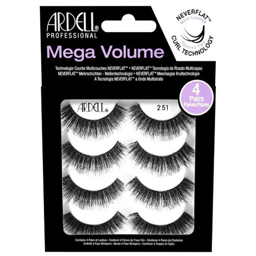 Ardell False Eyelashes Mega Volume 251, 1 pack (4 pairs per pack)