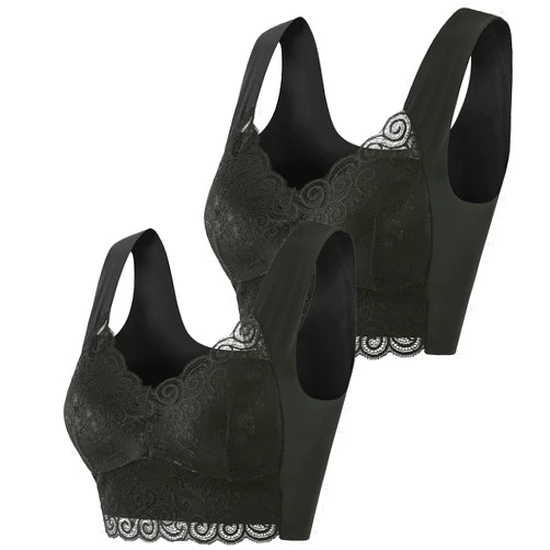 Yxzogd 2 Pack Bra for Women with Support Wireless Bralettes Plus Size Everyday Bras Full Coverage Padded Sleep Bras Brassiere