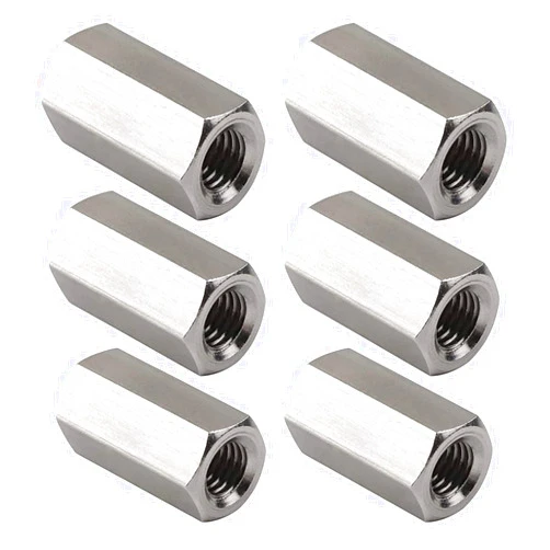 Niooliuk Pack of 6 M8 X 1.25-Pitch 40 mm Length Metric Hex Coupling Nut 304 Stainless Steel Rod Coupling Nuts