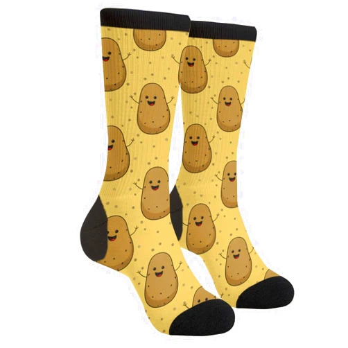 YISHOW Cute Potatoes Unisex Novelty Crew Socks Funny Crazy Novelty Socks Gift