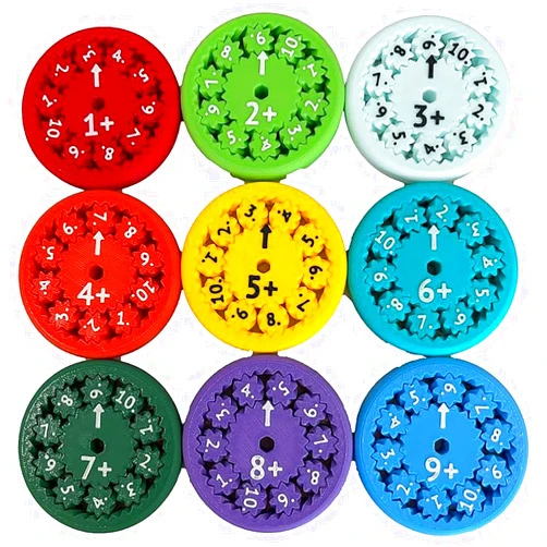 ZhildChen Math Fidget Spinner Sensory Toys 9 Pcs for Kids and Adults Stress Relief Sensory Toys for Boys and Girls Fingertip Math Fact Gyros for ADHD Autism for Kids Gifts (Add Or Minus)