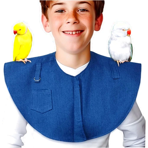 XQIGI Parrot Anti-Scratch Shoulder Protector, Hang Bird Anklet Toys, Multi-Functional Pet Training Pad Poop Diaper Anti-bite Shawl for Parakeets Cockatiels Macaws Lovebirds Finches (Small, Blue)