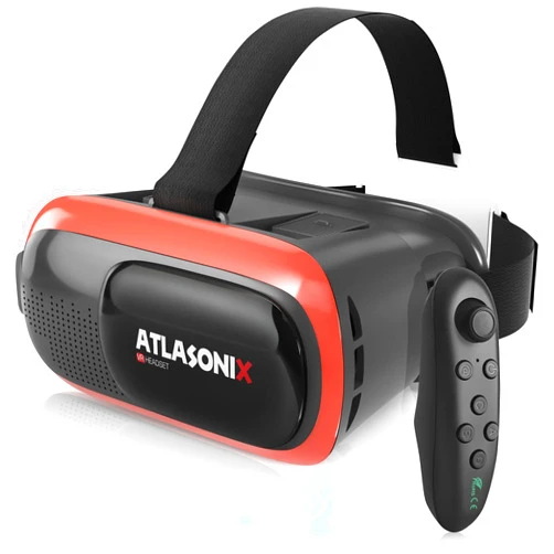 Atlasonix VR Headset for Phone with Controller Virtual Reality Game System Compatible with iPhone and Android Virtual Reality Goggles with Remote Control for Android 3D Glasses for Kids and Adults