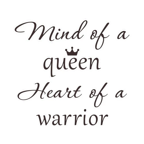 Thovorrnl Vinyl Wall Art Decal Mind of A Queen Heart of A Warrior Motivational Feminism Quote Sticker Removable DIY Vinyl Wall Art Murals Decor for Woman Home Office Bedroom Living Room Decor