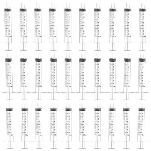 WANBAO 30PCS 10ML Syringe No Needle Plastic Syringe for Scientific Labs, Measuring, Watering,refilling, Pets, Oil or Glue Applicator