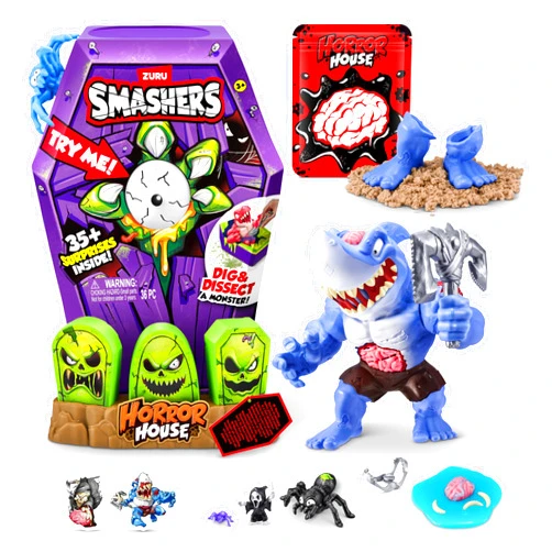ZURU SMASHERS Smashers Mega Horror House (Blue) by ZURU, Interactive Toy, Collectable Toy for Kids and Teens