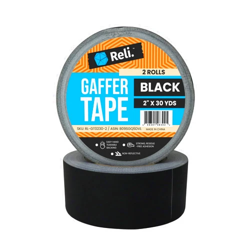 Reli. Gaffers Tape, Black | 2 Rolls | 2