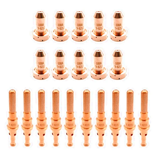 TIANLYLIN 10Pcs 9-8212 Plasma Nozzle 10Pcs 9-8215 Plasma Electrode Fit for Thermal Dynamics SL60/SL100 Cutting Torch Consumables