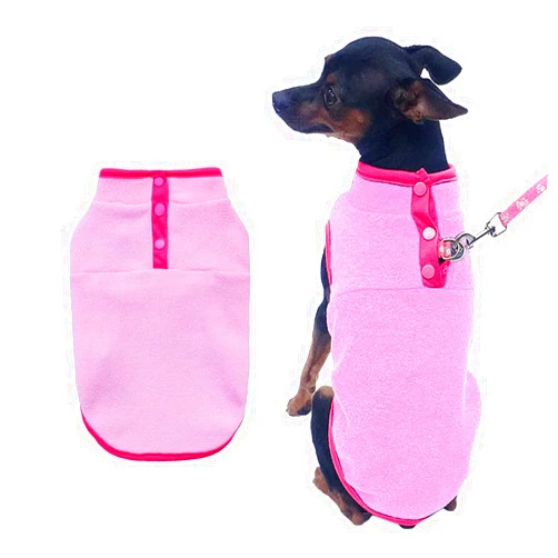 PIXRIY Dog Fleece Sweater, Soft Dog Vest Apparel Sleeveless Puppy Winter Cold Weather Clothes Doggie Jacket Pullover for Small Medium Dogs and Cats (Large, Pink)