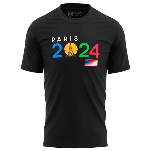 Printbox Originals USA 2024 Paris Tshirt for Men, American World Sports 2024 Team Tee, Paris '24 International Athletes Competition